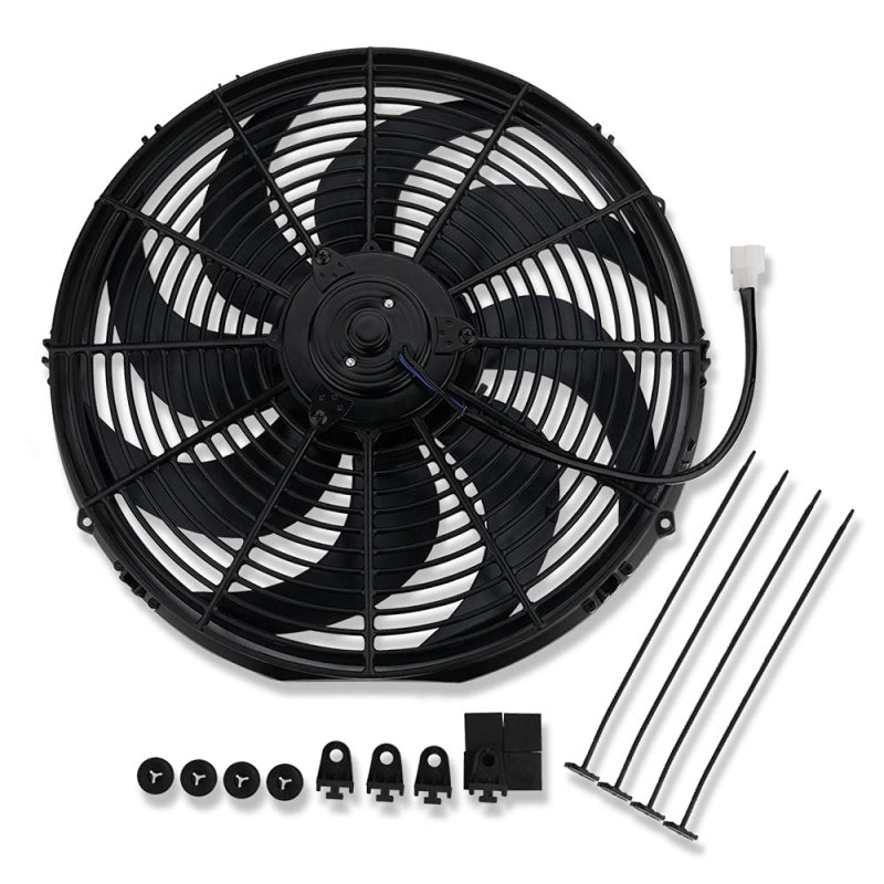 Demotor Performance 16 Heavy Duty Radiator Electric Wide Curved Blade Fan 3000 Cfm Reversible