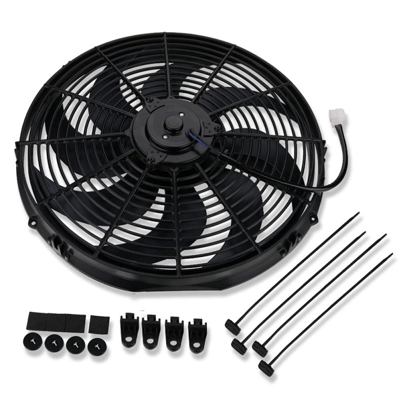 Demotor Performance 16 Heavy Duty Radiator Electric Wide Curved Blade Fan 3000 Cfm Reversible