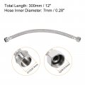 Uxcell 12 Inch Long Faucet Supply Line Connector G3 8 Female Compression Thread X G1 2 Male Straight 304 Stainless Steel Water