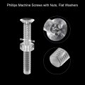Uxcell M8 X 60mm Plastic Phillips Machine Screws With Nuts And Flat Washers Pc Head Bolts Transparent 20 Sets