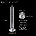 Uxcell M8 X 60mm Plastic Phillips Machine Screws With Nuts And Flat Washers Pc Head Bolts Transparent 20 Sets