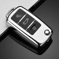 Cacacar For Vw Volkswagen Key Fob Cover Premium Soft Tpu Full Protection Case Jetta Golf Polo Mk6 Passat Tiguan Beetle Red 