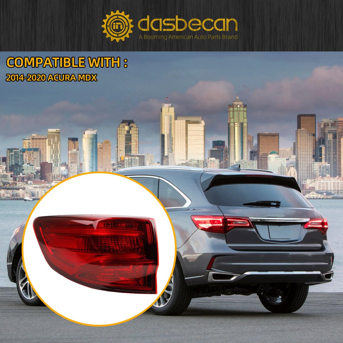 Led Tail Light Assembly For 2014-2020 Acura Mdx Left Driver Side Rear Lamp Replace 33550tz5a02 Ac2804103