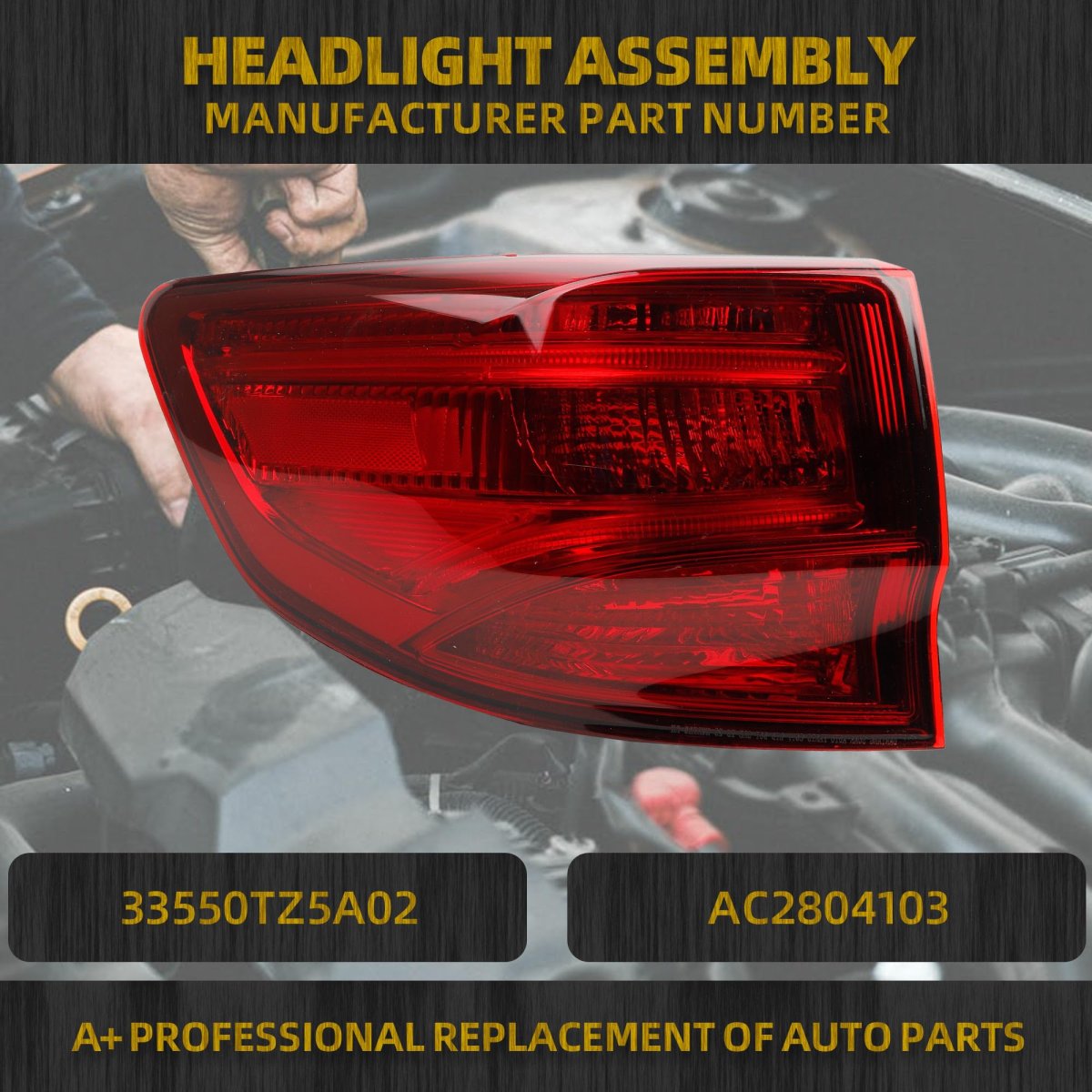 Led Tail Light Assembly For 2014-2020 Acura Mdx Left Driver Side Rear Lamp Replace 33550tz5a02 Ac2804103