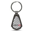 Dodge Jeep Srt-8 Silver Genuine Carbon Fiber Black Metal Teardrop Key Chain Official Licensed 
