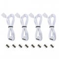 Uxcell 4 Pin 10mm Rgb Led Strip Light Connector Extension Cable 1m Length Whitepcs With 8pcs Male 4 Plugs