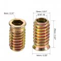 Uxcell 5 16 -18x25mm Threaded Insert Nuts Hex Socket Drive For Wood Furniture 40pcs