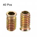 Uxcell 5 16 -18x25mm Threaded Insert Nuts Hex Socket Drive For Wood Furniture 40pcs
