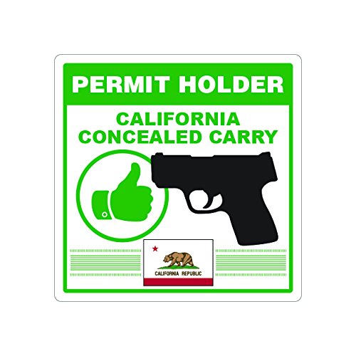 California Concealed Carry Permit Holder Sticker Self Adhesive Vinyl 2a