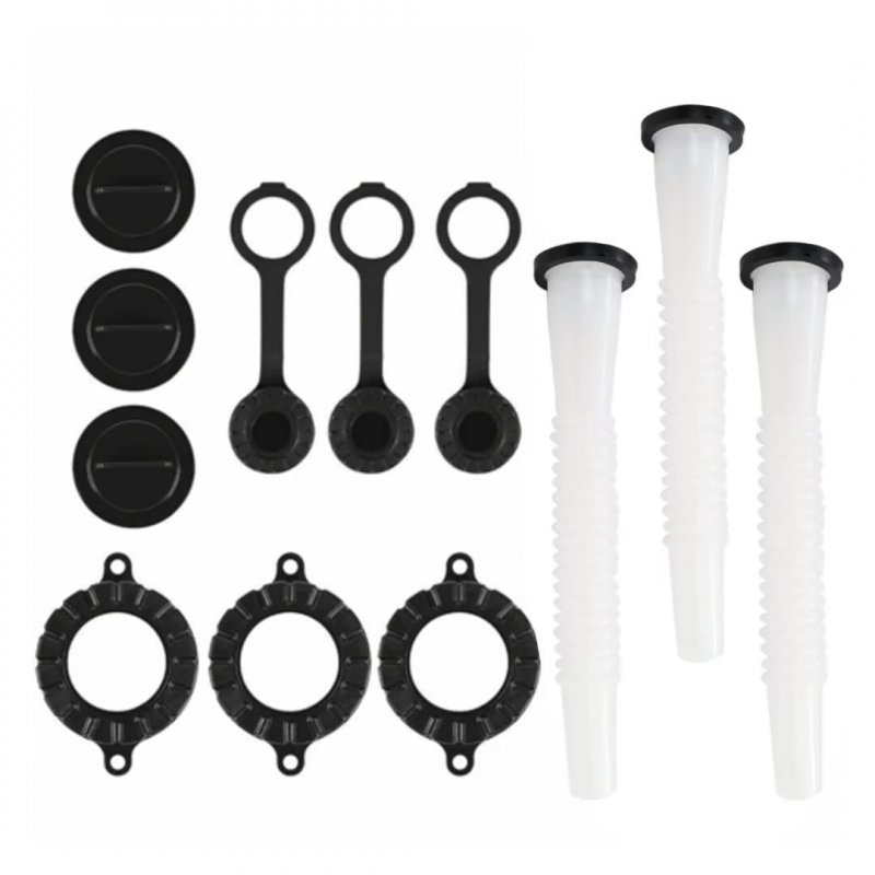 3 Set Gas Can Spout Replacement Kit Includes Pour Nozzle Stopper Cap Gaskets Rear Vent Update Old Style Plastic Fuel Diesel
