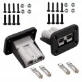 Zookoto 2pcs 50a 12-24v Dc Flush Mount Recessed Plate Plug Mounting Panel For Anderson Sb50 Series Connectors 