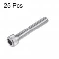 Uxcell 8-32x1 Hex Socket Head Cap Screw Bolts 304 Stainless Steel Polished 25pcs