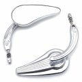 Httmt Mt382- Flame Side Motorcycle Mirrors Compatible With 1984-2014 Universal To Most H-d Bike Chrome