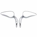 Httmt Mt382- Flame Side Motorcycle Mirrors Compatible With 1984-2014 Universal To Most H-d Bike Chrome