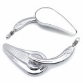Httmt Mt382- Flame Side Motorcycle Mirrors Compatible With 1984-2014 Universal To Most H-d Bike Chrome