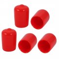 5pcs 12mm Inner Dia Pvc Flexible Vinyl Cap Screw Thread Protector Cover Red 
