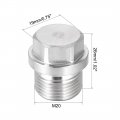 Uxcell M20 X 1 5 Male Outer Hex Head Plug 304 Stainless Steel Solid Thread Corrosion Resistant Bung Pipe Fitting 2pcs