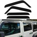 Aintier Side Window Deflectors Sun Rain Guards Set Fit For 2007-2017 Jeep Wrangler 4 Pcs Black