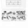 Uxcell Dome Hex Cap Nuts Kit 50pcs M3 M4 M5 M6 M8 304 Stainless Steel Hexagon Decorative Nut For Screws Bolts