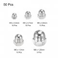 Uxcell Dome Hex Cap Nuts Kit 50pcs M3 M4 M5 M6 M8 304 Stainless Steel Hexagon Decorative Nut For Screws Bolts