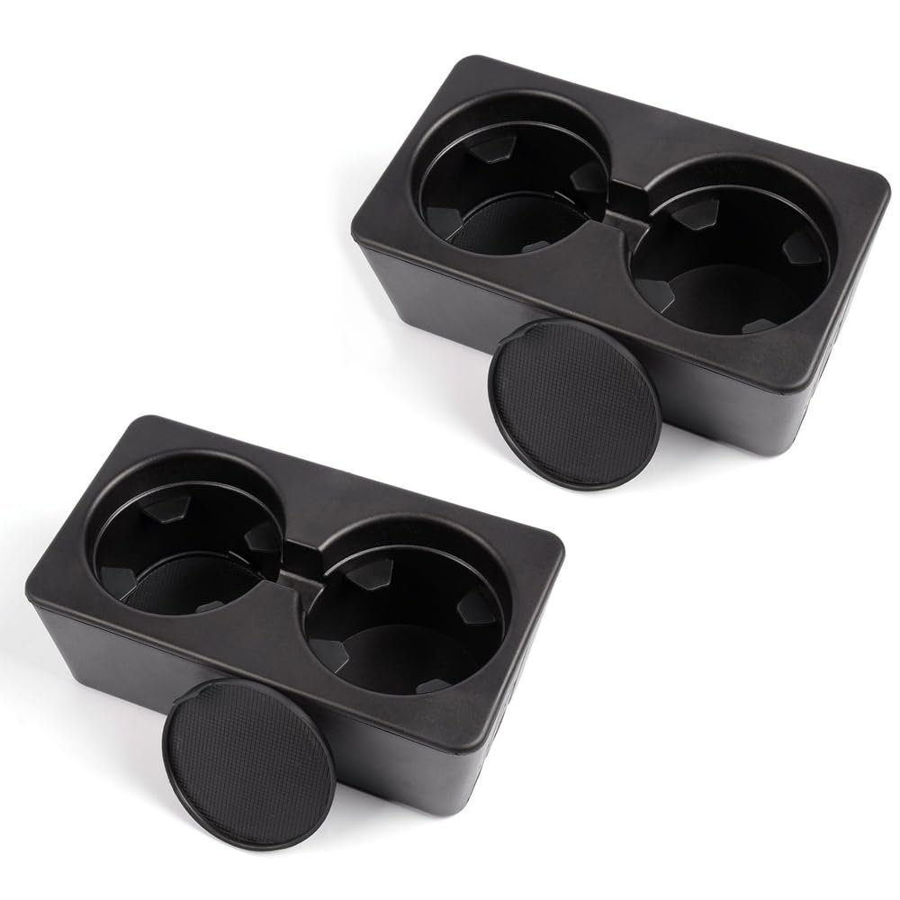 Dual Cup Holder Inserts 2pcs For Chevy Silverado Avalanche Suburban Sierra Yukon Escalade 2007 2008 2009 2010 2011 2012 2013