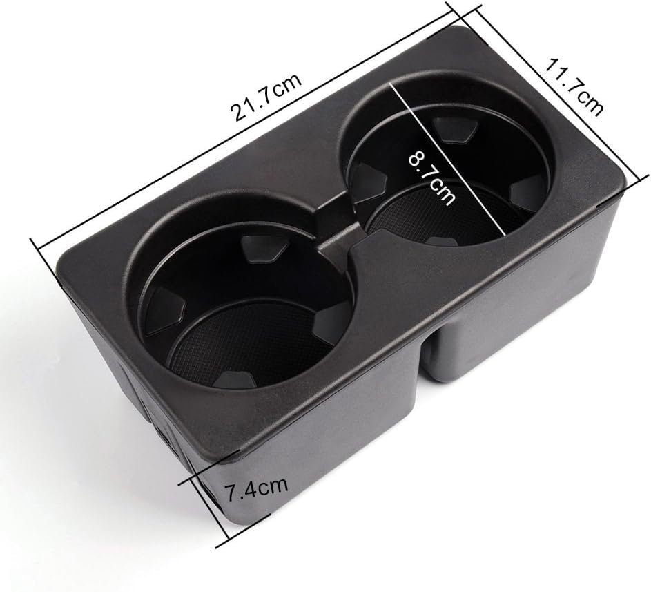 Dual Cup Holder Inserts 2pcs For Chevy Silverado Avalanche Suburban Sierra Yukon Escalade 2007 2008 2009 2010 2011 2012 2013