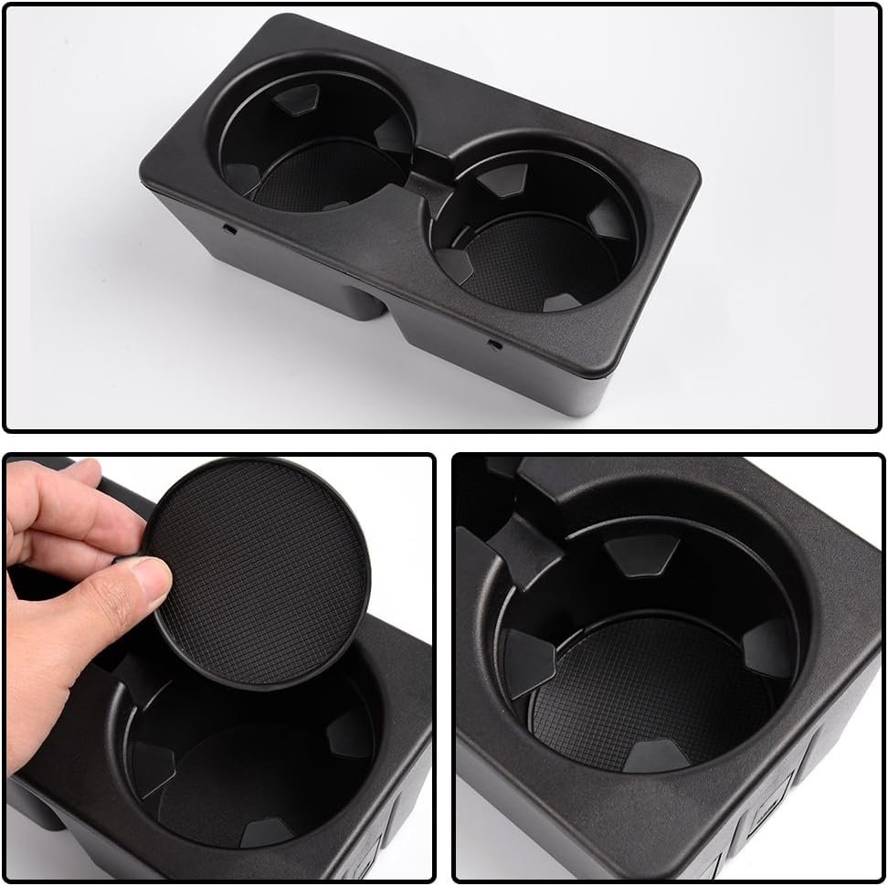 Dual Cup Holder Inserts 2pcs For Chevy Silverado Avalanche Suburban Sierra Yukon Escalade 2007 2008 2009 2010 2011 2012 2013