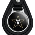 Graphics More Black Leather Vanderbilt University Logo Keychain 