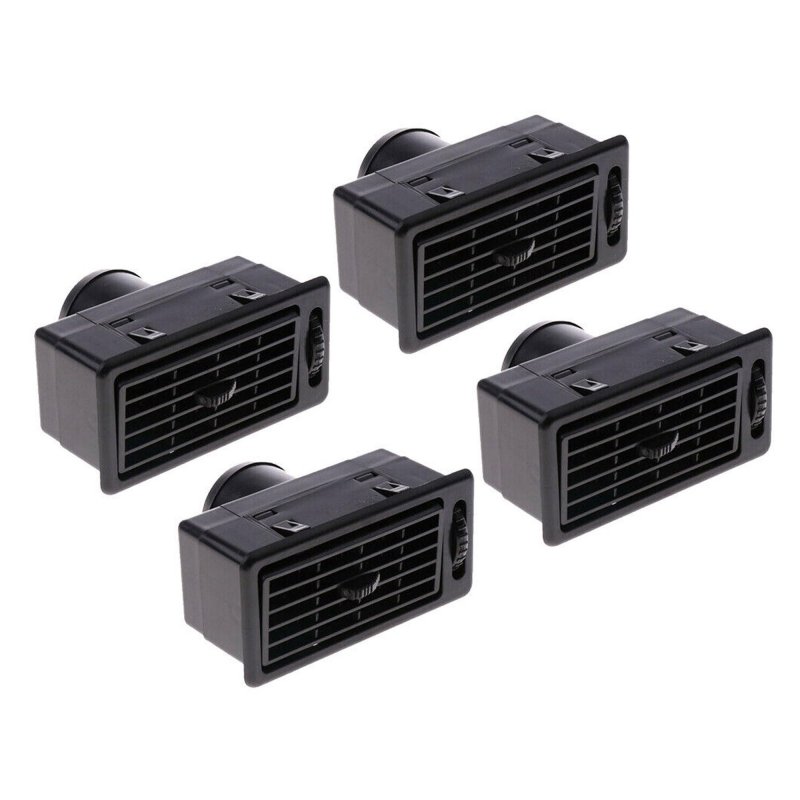 4 Pcs Black Heat Ac Air Exhaust Vent Dash Ventilation Outlet For Car Rv Atv Truck Trailer Plastic 120x60x80mm