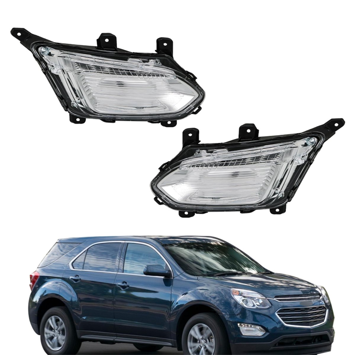 2 Pcs Front Fog Lights Lamps Assembly Replacement For Equinox L Lt Ls 2016 2017 Left And Right Side