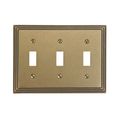 Amerelle 84tttrb Steps Cast Metal Triple Toggle Wallplate Rustic Brass 