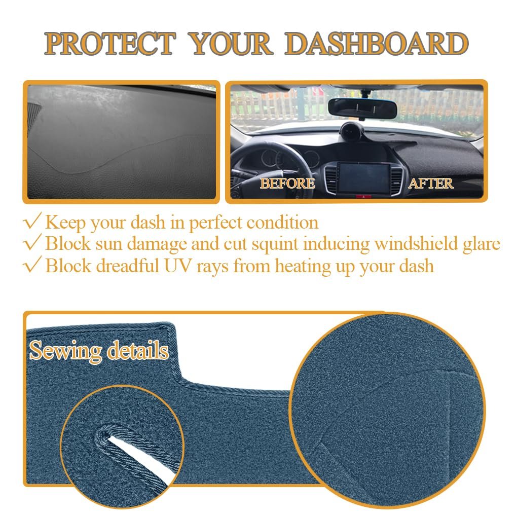 Dash Cover Mat Custom Fit For Ford Ranger Bronco Ii Dashboard Pad Carpet J301 Navy Blue