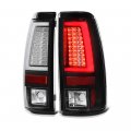 Black Bezel Premium Oled Neon Tube Led Tail Light Housing Lamp Assembly For 2003-2006 Chevy Silverado 1500 2500 3500 Driver And 