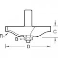 Trend Craftpro Panel Raiser Router Cutter Bit 1 2 Inch Shank 22mm Radius And 86mm Cut Diameter Tungsten Carbide Tipped C184x1