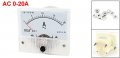 Uxcell Ac 0-20a Rectangle Analog Current Panel Ammeter Gaugeere Meter