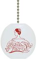Oriental Red Geisha Solid Ceramic Fan Pull 