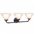 Aspen Creative 62147 Three Metal Bathroom Light Fixture 6-1 2 Wide Transitional Design In Oil Rubbed Bronze With Frosted Glass 
