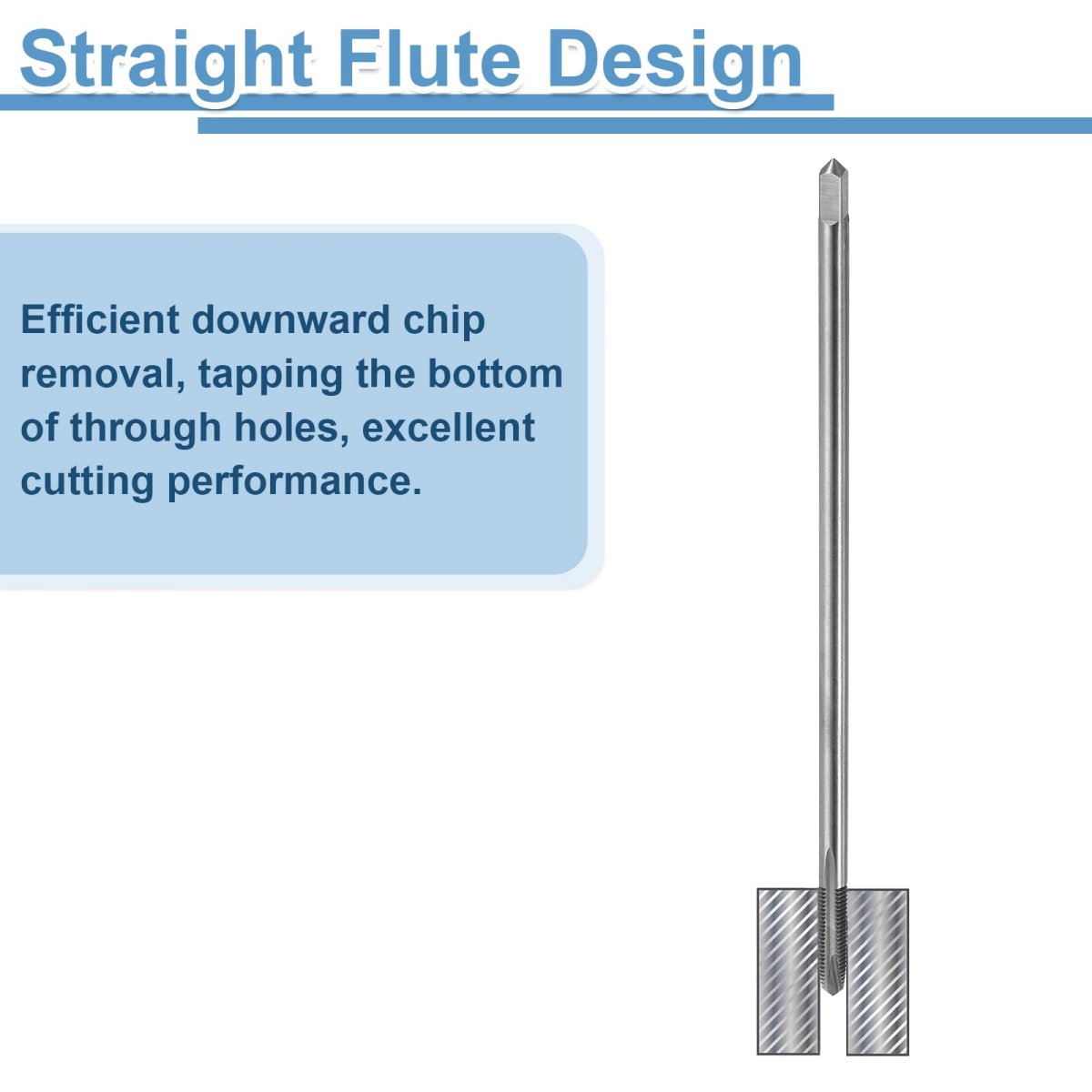2pcs Straight Flute Thread Taps M5 X 0 8 H2 150mm Extra Long Metric Screw Machine Tap Threading Tapping Tools High-speed Steel