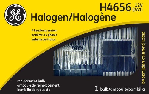 H4656 Automotive Low Beam Sealed Halogen Headlight Bulb 18533 6 Pack For Cars