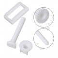 White Rectangular Shaped Toilet Seat Hinge Bolts Nuts Cover Square Frame Screws Pack Of 2