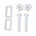 White Rectangular Shaped Toilet Seat Hinge Bolts Nuts Cover Square Frame Screws Pack Of 2