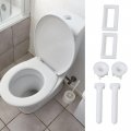 White Rectangular Shaped Toilet Seat Hinge Bolts Nuts Cover Square Frame Screws Pack Of 2