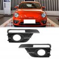 Qiilu Front Bumper Lower Grille Pair Of Fog Light Cover Vent Car 5c5854662j 5c5854661j Replacement For Beetle 2017-2019