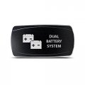 Ch4x4 Rocker Switch Dual Battery System Symbol Horizontal Green Led