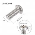 Uxcell M8x20mm Torx Security Machine Screw 10pcs Pan Head Screws Inside Column 304 Stainless Steel Fasteners Bolts