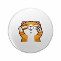 1080 Graphics Yellow Selfie Cat Key Chain Double Sided Stainless Steel Keychain 