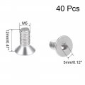 Uxcell M5x12mm Flat Head Machine Screws Inner Hex Screw 304 Stainless Steel Fasteners Bolts 40pcs