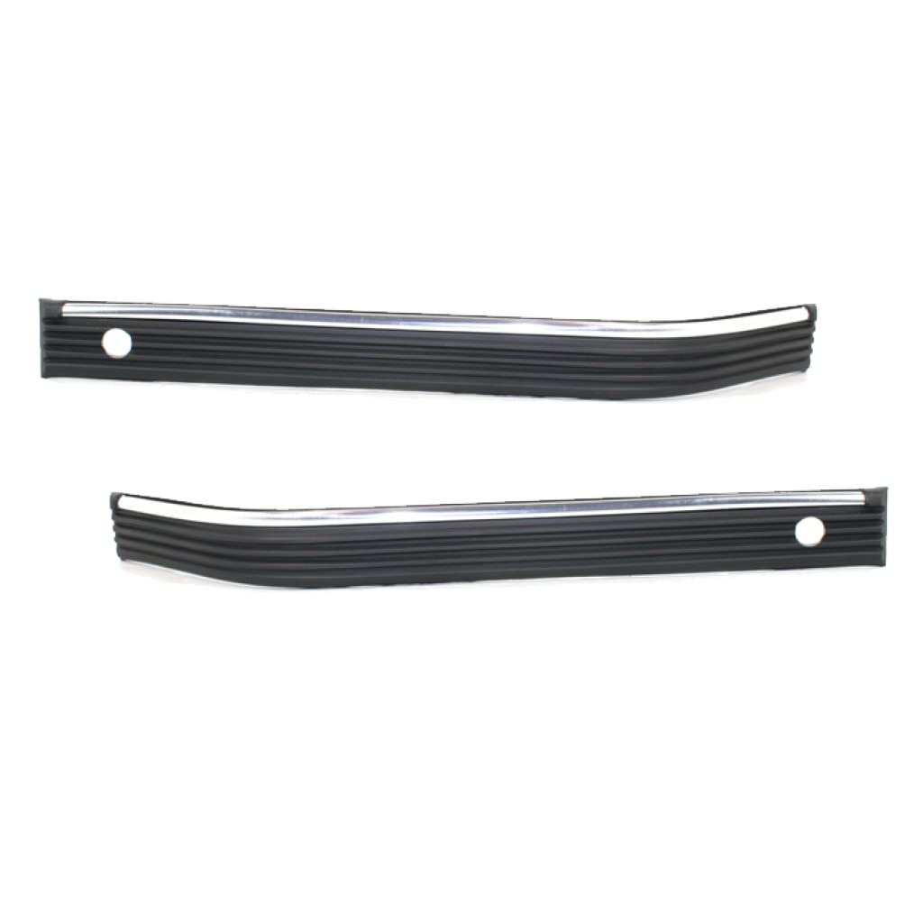 Front Bumper Trim For Gmc C2500 C3500 1988 2000 Driver And Passenger Side Pair Black Plastic With Chrome Strip Replaces