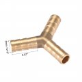 Uxcell 8mm Or 5 16 Id Brass Barb Splicer Fitting Y-shaped 3 Ways Barb Hose Air Gas Water Fuel Barbed Tee Connector 2pcs