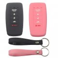 2 Pack Silicone 5 Button Smart Key Fob Cover Case With Keychain For Acura Ilx Tlx Rlx Rdx Mdx Black Pink Protector Engine Start